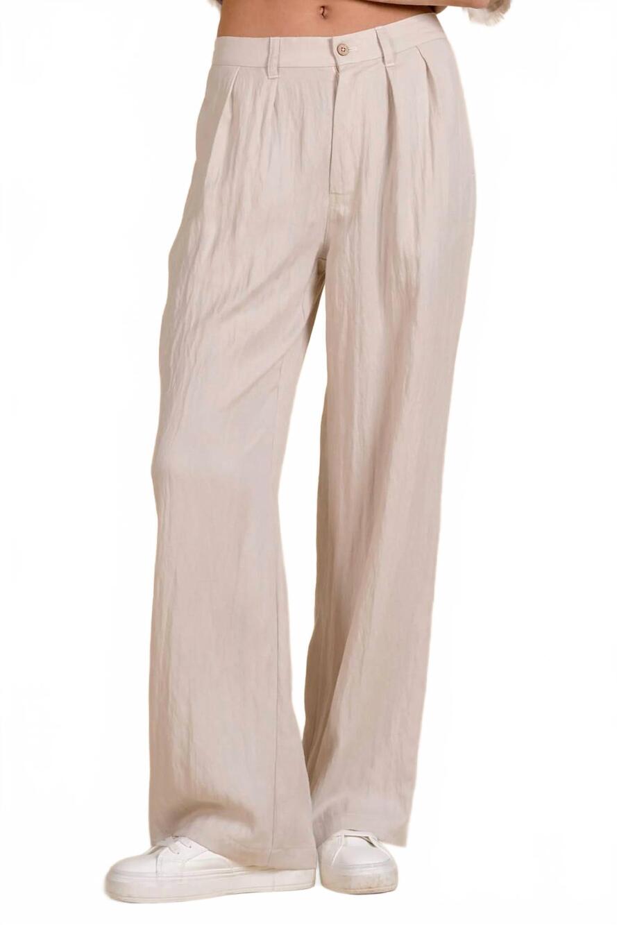 NEW ELAN high waist pleated trousers in light grey